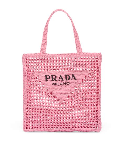 prada pink crochet bag|prada nylon tote bag.